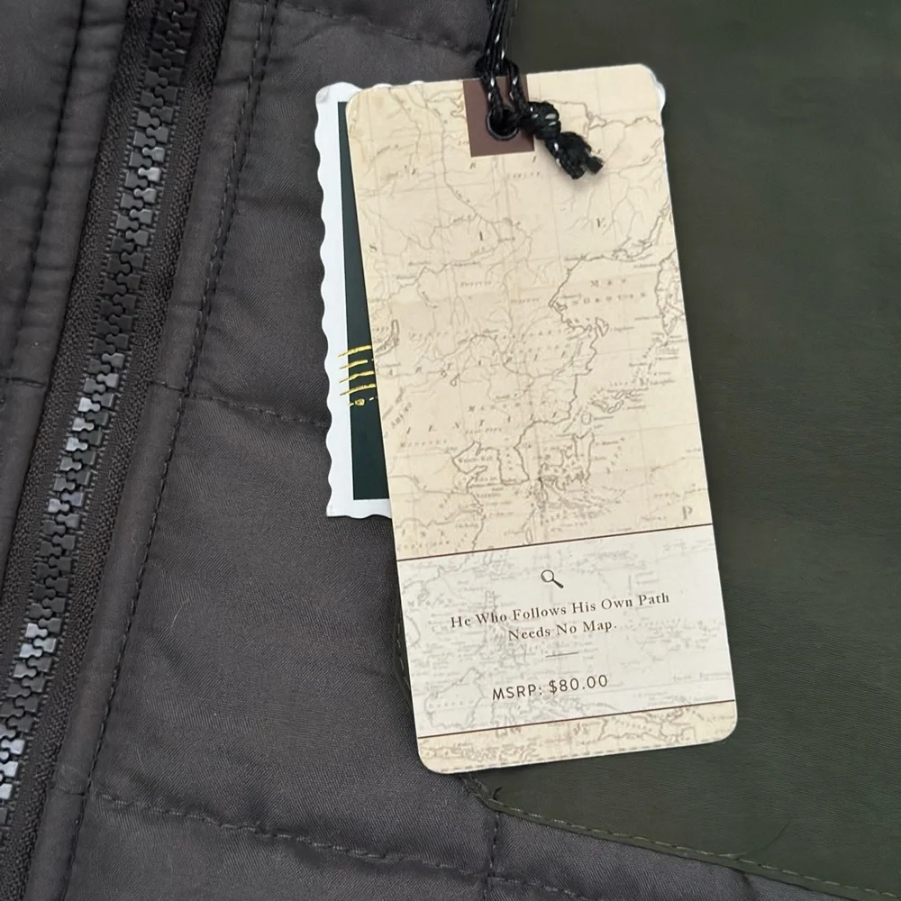 NWT Nomad Men’s Quilted Puffer Jacket Olive Charcoal Full Zip M